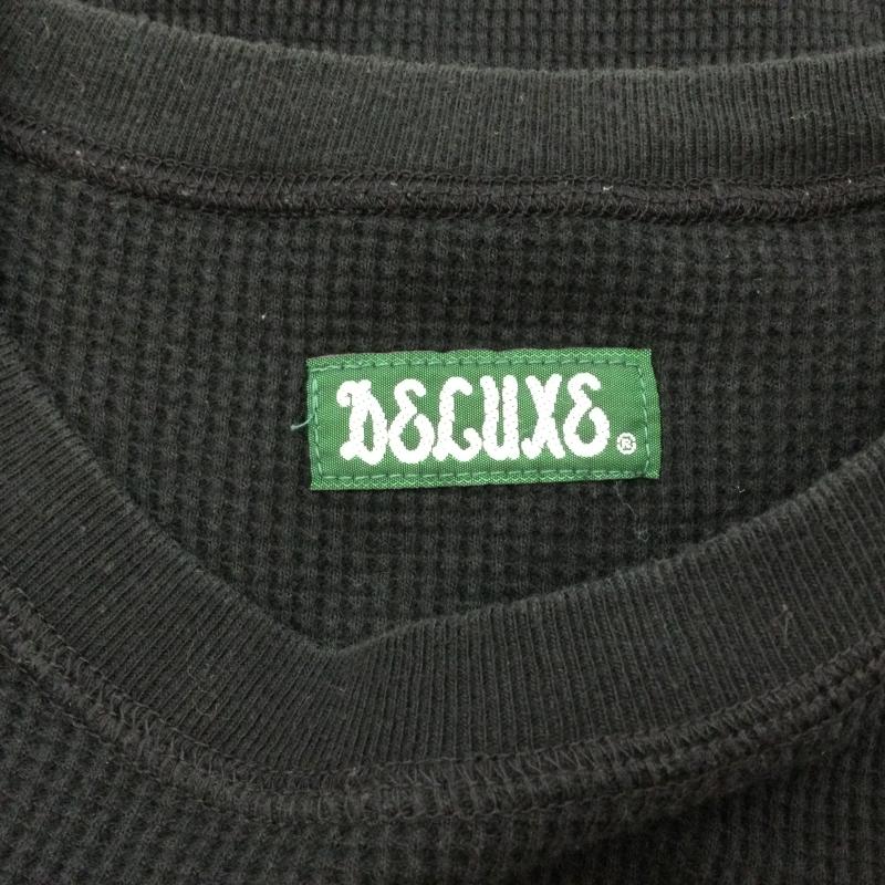 デラックス DELUXE カットソー 七分袖 5分丈 クラシック フィット サーマル カットソー ラグランスリーブ カットソー M 無地 黒 / ブラック / black メンズ USED 古着 中古 50107326