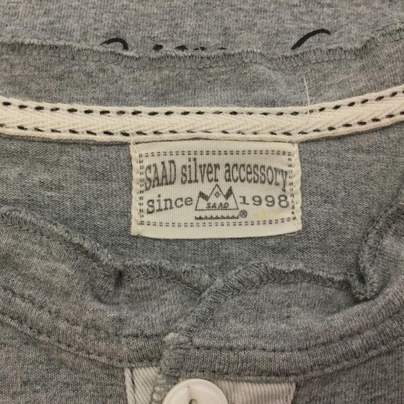 サード SAAD Tシャツ 半袖 NEW MEXICOロゴ バックデカロゴ刺繍 ヘンリーネック 半袖Tシャツ S ロゴ、文字 X 刺繍 灰 / グレー / gray メンズ USED 古着 中古 50107327