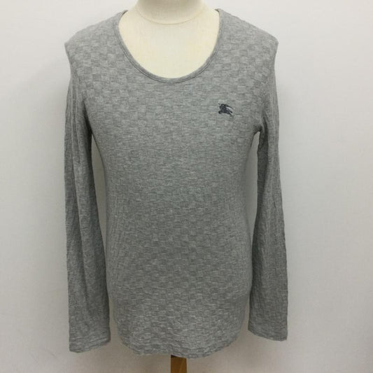 バーバリーブラックレーベル BURBERRY BLACK LABEL カットソー 長袖 D1P12-301-04 立体ブロックチェック 長袖カットソー 2 チェック 灰 / グレー / gray メンズ USED 古着 中古 50107543