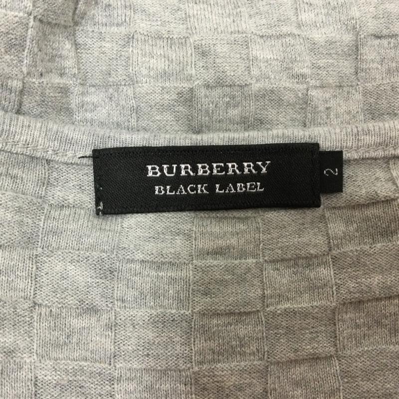 バーバリーブラックレーベル BURBERRY BLACK LABEL カットソー 長袖 D1P12-301-04 立体ブロックチェック 長袖カットソー 2 チェック 灰 / グレー / gray メンズ USED 古着 中古 50107543