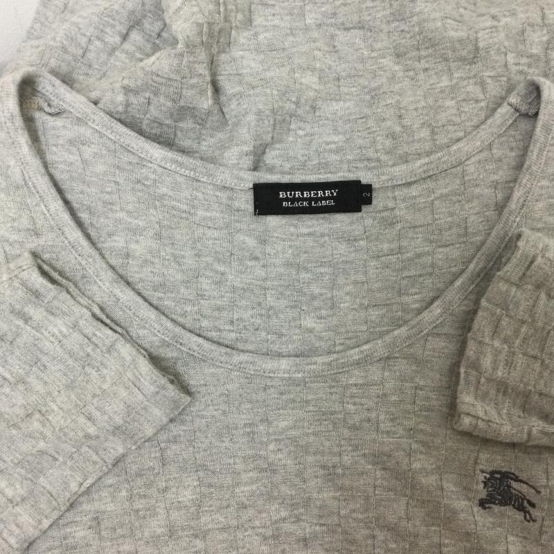 バーバリーブラックレーベル BURBERRY BLACK LABEL カットソー 長袖 D1P12-301-04 立体ブロックチェック 長袖カットソー 2 チェック 灰 / グレー / gray メンズ USED 古着 中古 50107543