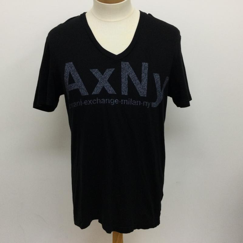 アルマーニエクスチェンジ ARMANI EXCHANGE Tシャツ 半袖 Vネック ロゴプリント 半袖Tシャツ M ロゴ、文字 黒 / ブラック / black メンズ USED 古着 中古 50107547