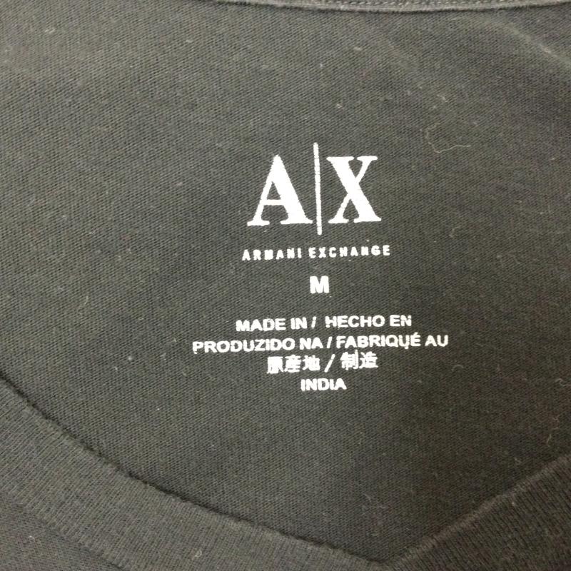 アルマーニエクスチェンジ ARMANI EXCHANGE Tシャツ 半袖 Vネック ロゴプリント 半袖Tシャツ M ロゴ、文字 黒 / ブラック / black メンズ USED 古着 中古 50107547