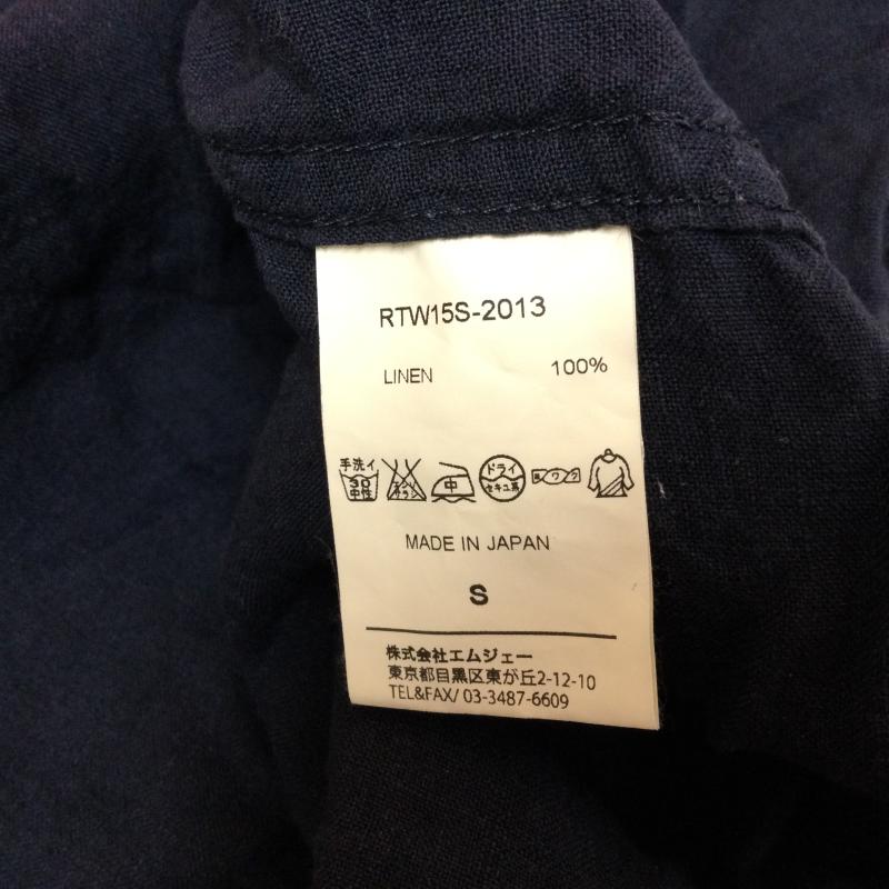 ロットワイラー ROTTWEILER シャツ、ブラウス 半袖 RTW15S-2013 麻100％ オープンカラー 半袖シャツ S 無地 紺 / ネイビー / navy メンズ USED 古着 中古 50107798