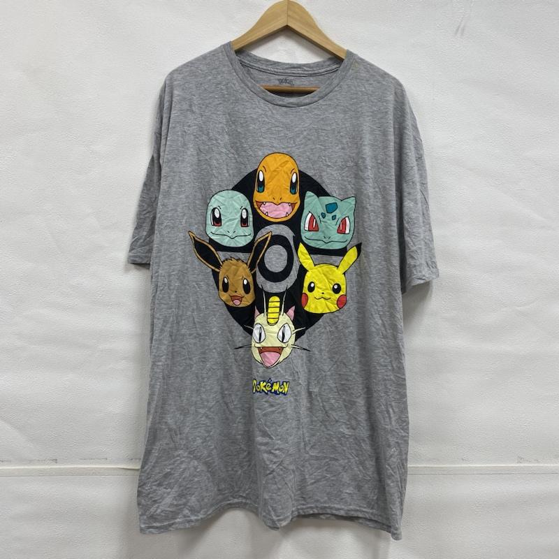 古着 USED Tシャツ 半袖 ポケモン POKEMON アニメ キャラクター Tシャツ ビッグサイズ XXL XL ロゴ、文字 X プリント X キャラクター 灰 / グレー / gray メンズ USED 古着 中古 50107899