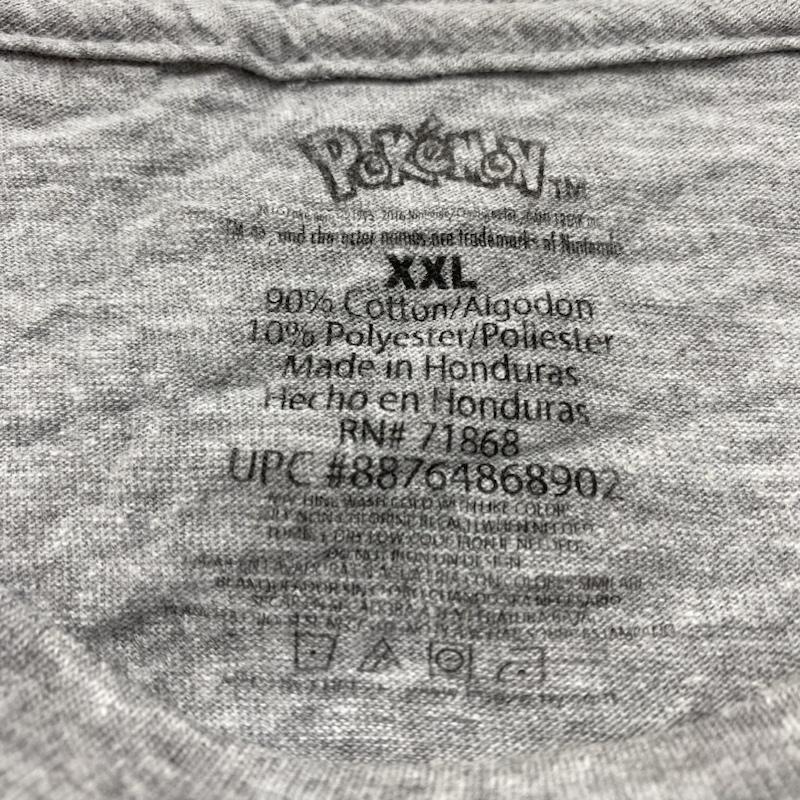 古着 USED Tシャツ 半袖 ポケモン POKEMON アニメ キャラクター Tシャツ ビッグサイズ XXL XL ロゴ、文字 X プリント X キャラクター 灰 / グレー / gray メンズ USED 古着 中古 50107899