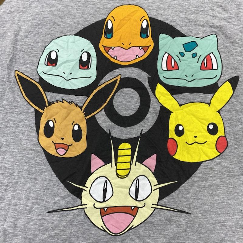 古着 USED Tシャツ 半袖 ポケモン POKEMON アニメ キャラクター Tシャツ ビッグサイズ XXL XL ロゴ、文字 X プリント X キャラクター 灰 / グレー / gray メンズ USED 古着 中古 50107899