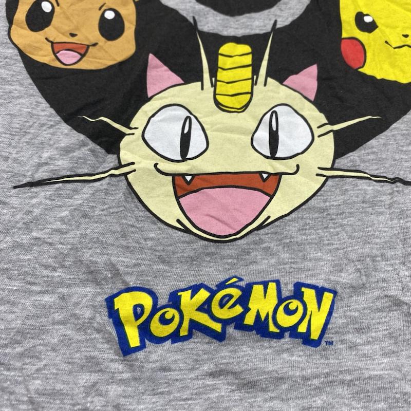 古着 USED Tシャツ 半袖 ポケモン POKEMON アニメ キャラクター Tシャツ ビッグサイズ XXL XL ロゴ、文字 X プリント X キャラクター 灰 / グレー / gray メンズ USED 古着 中古 50107899