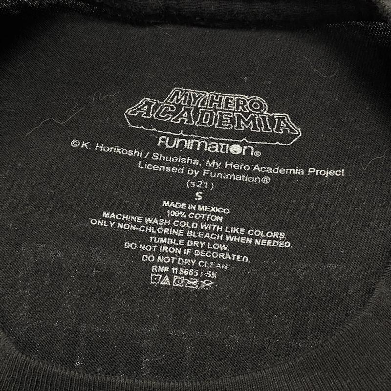 古着 USED Tシャツ 半袖 僕のヒーローアカデミア MY HERO ACADEMIA ヒロアカ アニメ キャラクター Tシャツ 両面プリント S S ロゴ、文字 X プリント X キャラクター 黒 / ブラック / black メンズ USED 古着 中古 50107913