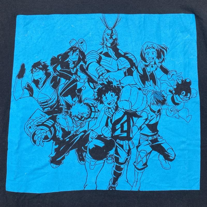 古着 USED Tシャツ 半袖 僕のヒーローアカデミア MY HERO ACADEMIA ヒロアカ アニメ キャラクター Tシャツ 両面プリント S S ロゴ、文字 X プリント X キャラクター 黒 / ブラック / black メンズ USED 古着 中古 50107913