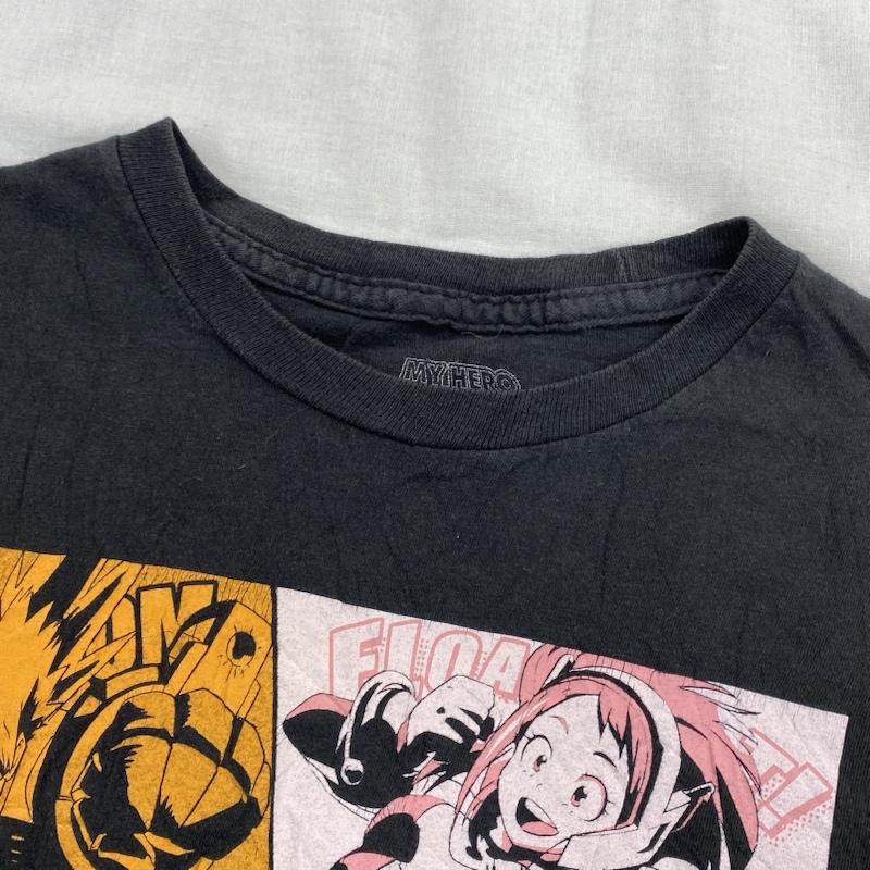 古着 USED Tシャツ 半袖 僕のヒーローアカデミア MY HERO ACADEMIA ヒロアカ アニメ キャラクター Tシャツ M M ロゴ、文字 X プリント X キャラクター 黒 / ブラック / black メンズ USED 古着 中古 50107916
