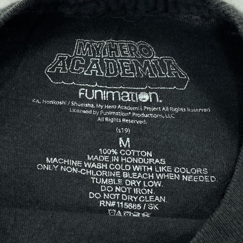 古着 USED Tシャツ 半袖 僕のヒーローアカデミア MY HERO ACADEMIA ヒロアカ アニメ キャラクター Tシャツ M M ロゴ、文字 X プリント X キャラクター 黒 / ブラック / black メンズ USED 古着 中古 50107916
