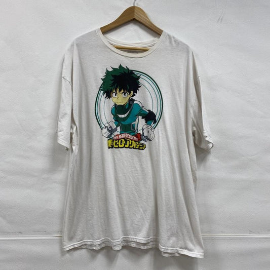 古着 USED Tシャツ 半袖 僕のヒーローアカデミア MY HERO ACADEMIA ヒロアカ アニメ キャラクター Tシャツ 緑谷出久 3XL - ロゴ、文字 X プリント X キャラクター 白 / ホワイト / white メンズ USED 古着 中古 50107917