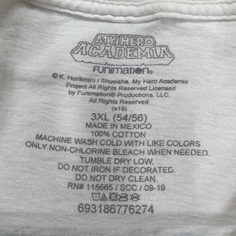 古着 USED Tシャツ 半袖 僕のヒーローアカデミア MY HERO ACADEMIA ヒロアカ アニメ キャラクター Tシャツ 緑谷出久 3XL - ロゴ、文字 X プリント X キャラクター 白 / ホワイト / white メンズ USED 古着 中古 50107917
