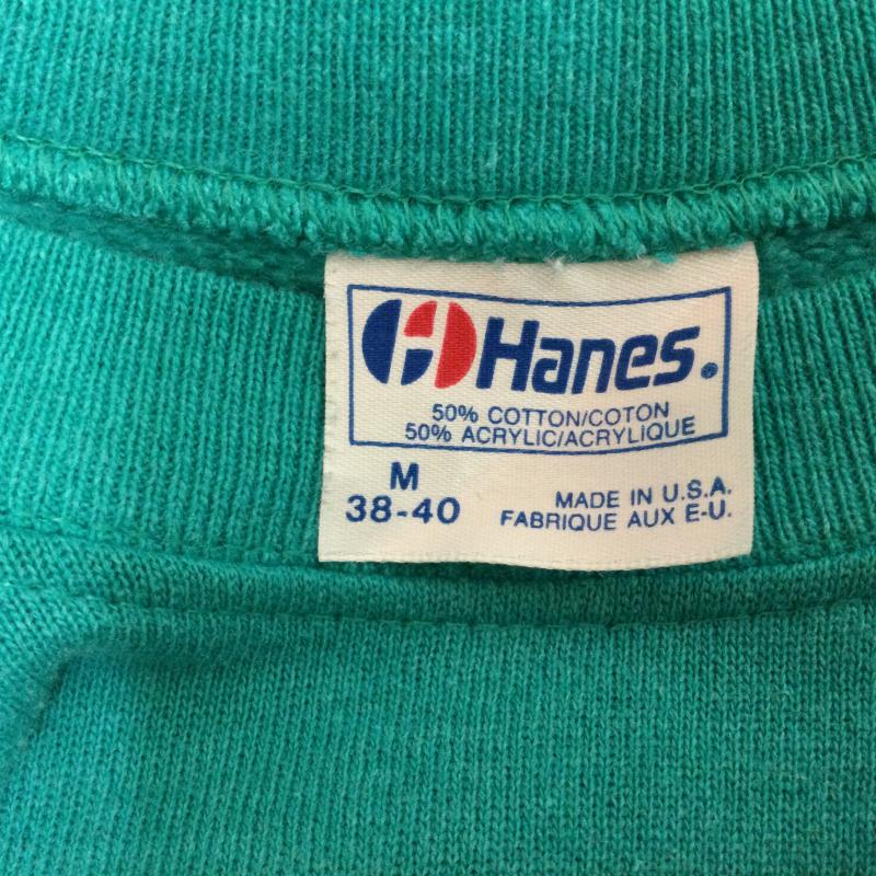 ヘインズ HANES トレーナー 長袖 80年代 USA製 Hanes プリント スウェット ヴィンテージ トレーナー M プリント 薄緑 / ライトグリーン / メンズ USED 古着 中古 50108235