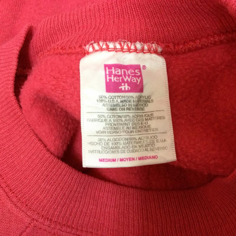 ヘインズ HANES トレーナー 長袖 90 s Hanes her way ロゴプリント スウェット ヴィンテージ トレーナー S ロゴ、文字 桃 / ピンク / pink レディース USED 古着 中古 50108239