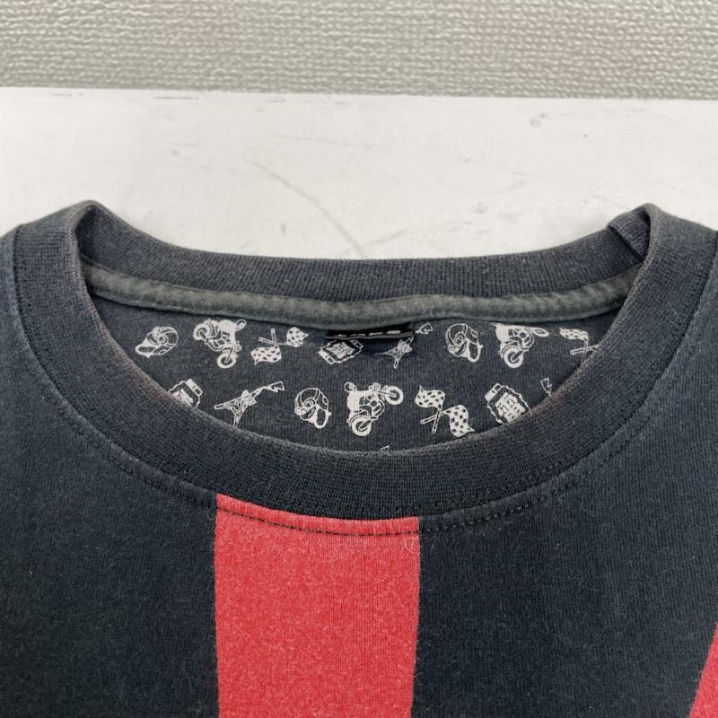 カミナリ KAMINARI Tシャツ 半袖 KAMINARI OLD SCHOOL SHOWA MODERN 半袖 Tシャツ ロゴ プリント ファスナー ロゴ、文字 X プリント 黒 / ブラック / black X 赤 / レッド / red メンズ USED 古着 中古 50108395