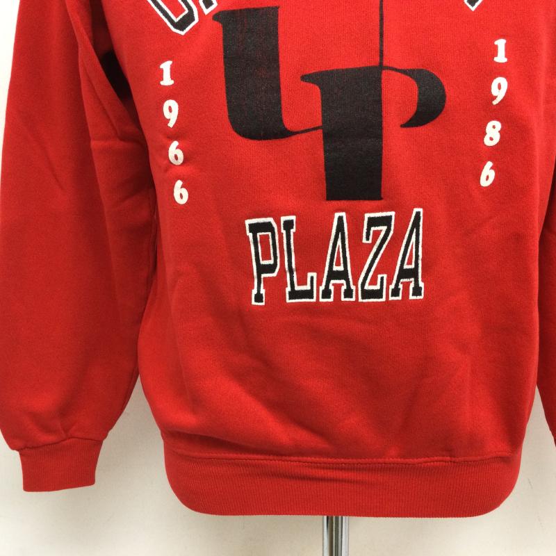 ヘインズ HANES トレーナー 長袖 80 s～90’s USA製 ラグランスリーズ スウエット UNIVERSITY PLAZAロゴプリント ヴィンテージ トレーナー M ロゴ、文字 赤 / レッド / red メンズ USED 古着 中古 50108415