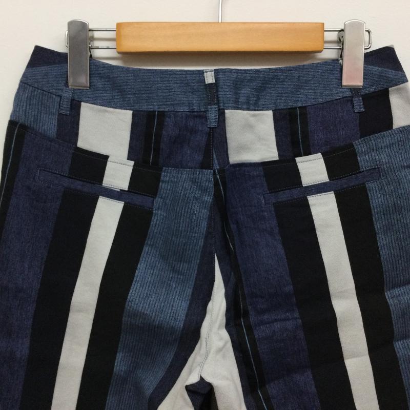 エヴェックスバイ クリツィア EVEX by KRIZIA パンツ ショートパンツ USR80-567-29 麻混 パターン柄 ショートパンツ　サイズ40 40  紺 / ネイビー / navy X 黒 / ブラック / black X 白 / ホワイト / white メンズ USED 古着 中古 50108421