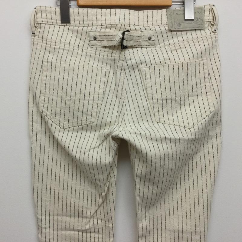 ディーゼル DIESEL パンツ デニム、ジーンズ Riyyo-Work LOW WAIST STRAIGHT ウォバッシュストライプ ワークデニムパンツ バックシンチ サイズ25 XS ストライプ アイボリー / アイボリー / X 灰 / グレー / gray レディース USED 古着 中古 50108453
