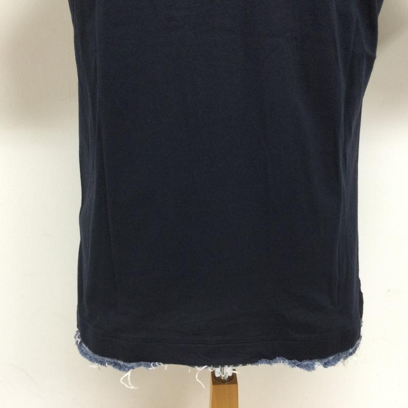 ディーゼル DIESEL Tシャツ 半袖 Vネック ポケット・裾デニム切替 半袖Tシャツ S 無地 紺 / ネイビー / navy X インディゴ / インディゴ / Indigo メンズ USED 古着 中古 50108455