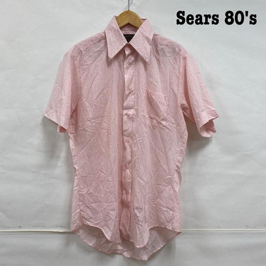 ヴィンテージ VINTAGE シャツ、ブラウス 半袖 SEARS シアーズ 70 s-80 s ボタンシャツ 総柄 MADE IN JAPAN 15 - 総柄 桃 / ピンク / pink メンズ USED 古着 中古 50108646