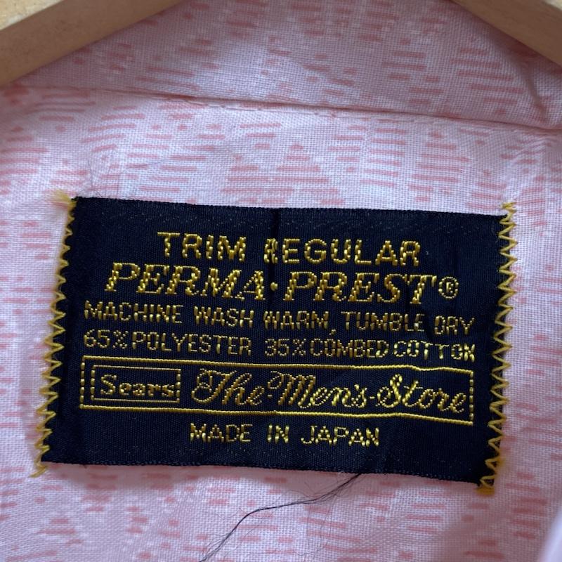 ヴィンテージ VINTAGE シャツ、ブラウス 半袖 SEARS シアーズ 70 s-80 s ボタンシャツ 総柄 MADE IN JAPAN 15 - 総柄 桃 / ピンク / pink メンズ USED 古着 中古 50108646