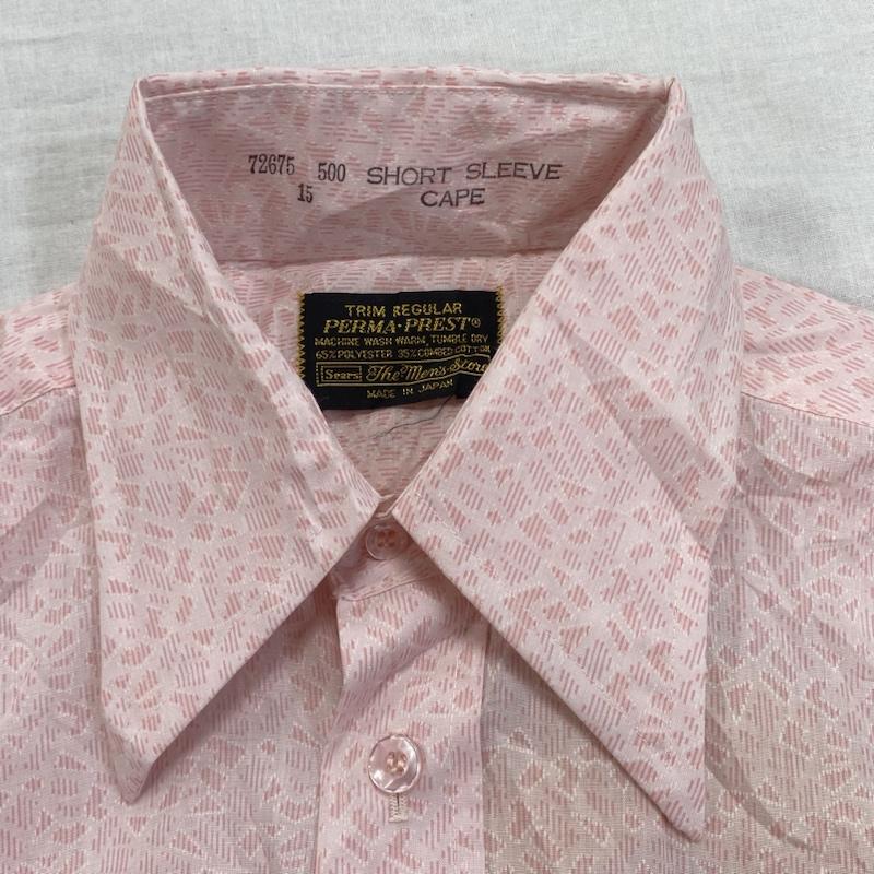 ヴィンテージ VINTAGE シャツ、ブラウス 半袖 SEARS シアーズ 70 s-80 s ボタンシャツ 総柄 MADE IN JAPAN 15 - 総柄 桃 / ピンク / pink メンズ USED 古着 中古 50108646