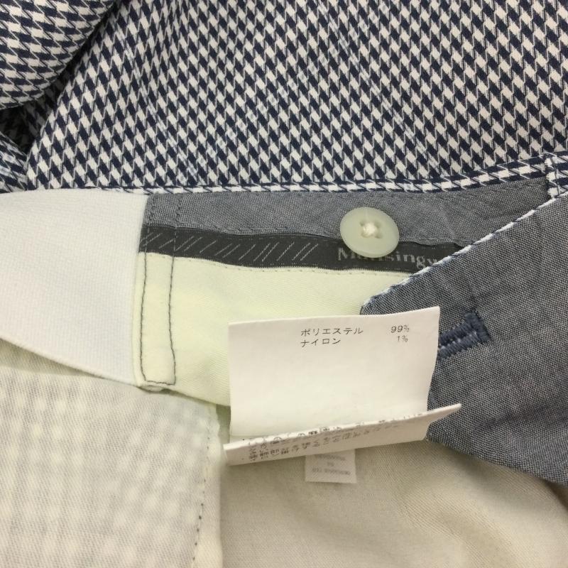 マンシングウェア Munsingwear パンツ スラックス SG8222 千鳥チェック ワンタック ゴルフパンツ サイズ表記82センチ L 千鳥格子 X チェック 白 / ホワイト / white X 紺 / ネイビー / navy メンズ USED 古着 中古 50108909