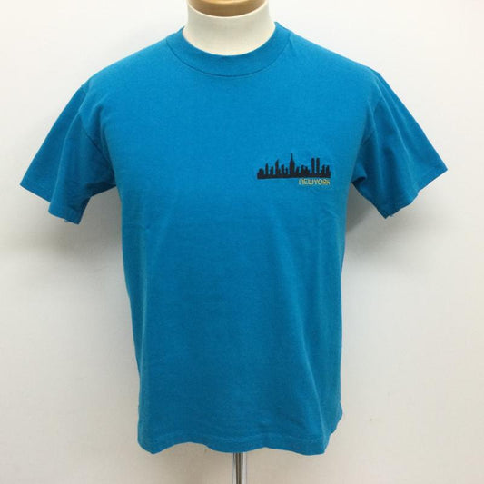 ヘインズ HANES Tシャツ 半袖 90年代 BEEFY-T ヘインズビーフィータグ newyorkロゴ刺繍 半袖Tシャツ ヴィンテージ TEE M ロゴ、文字 青 / ブルー / blue メンズ USED 古着 中古 50108911