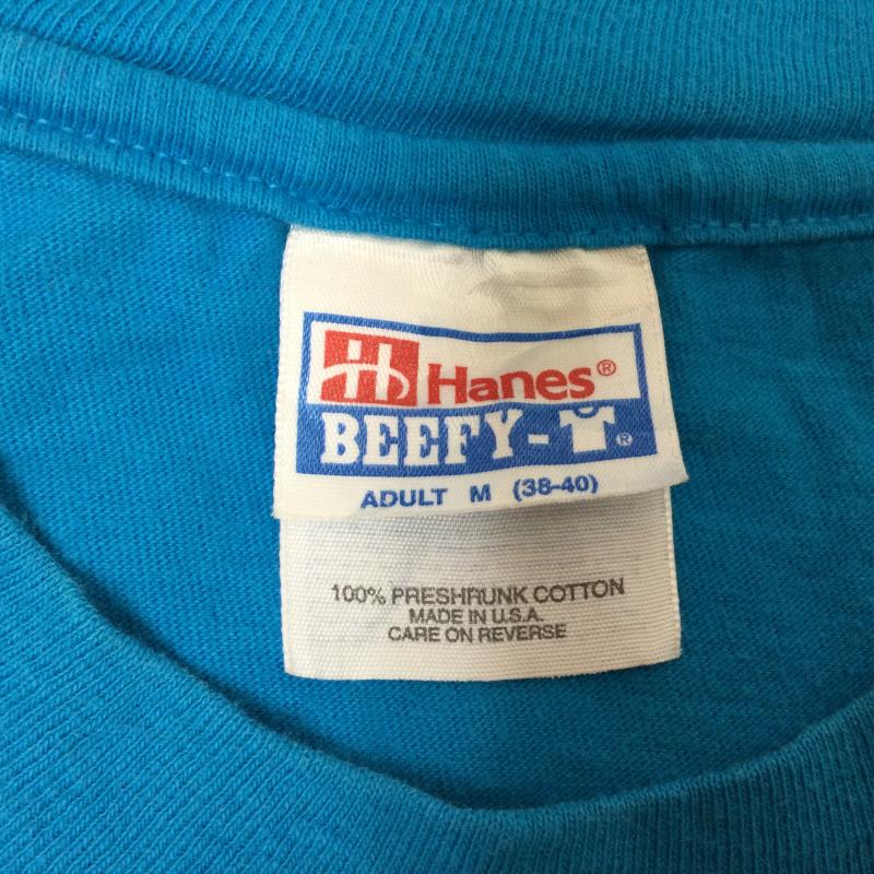 ヘインズ HANES Tシャツ 半袖 90年代 BEEFY-T ヘインズビーフィータグ newyorkロゴ刺繍 半袖Tシャツ ヴィンテージ TEE M ロゴ、文字 青 / ブルー / blue メンズ USED 古着 中古 50108911