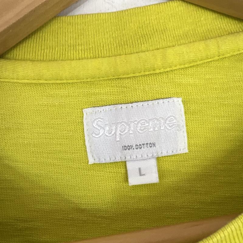 シュプリーム Supreme Tシャツ 半袖 16AW Vertical Logo Tee ヘビーオンスコットン ロゴ Ｔシャツ L 黄緑 / イエローグリーン / メンズ USED 古着 中古 50109009