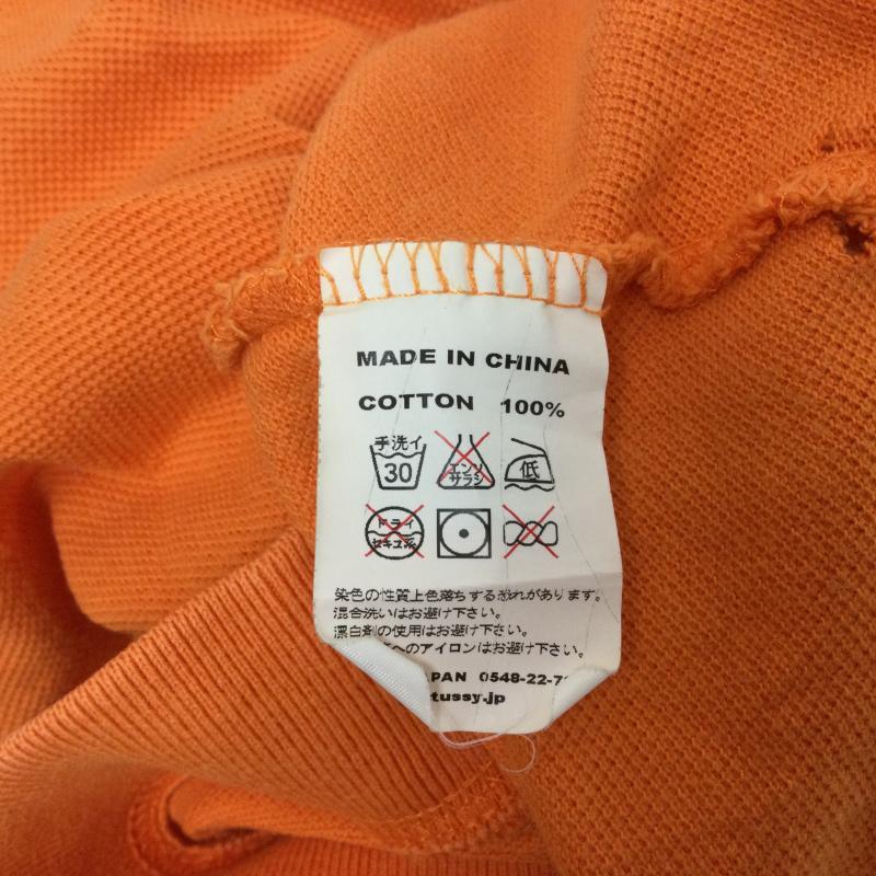 ステューシー STUSSY ポロシャツ 半袖 ワンポイント ロゴ刺繍 鹿の子 リブストライプ 半袖 ポロシャツ L ロゴ、文字 X ワンポイント 橙 / オレンジ / orange X 青 / ブルー / blue メンズ USED 古着 中古 50109071