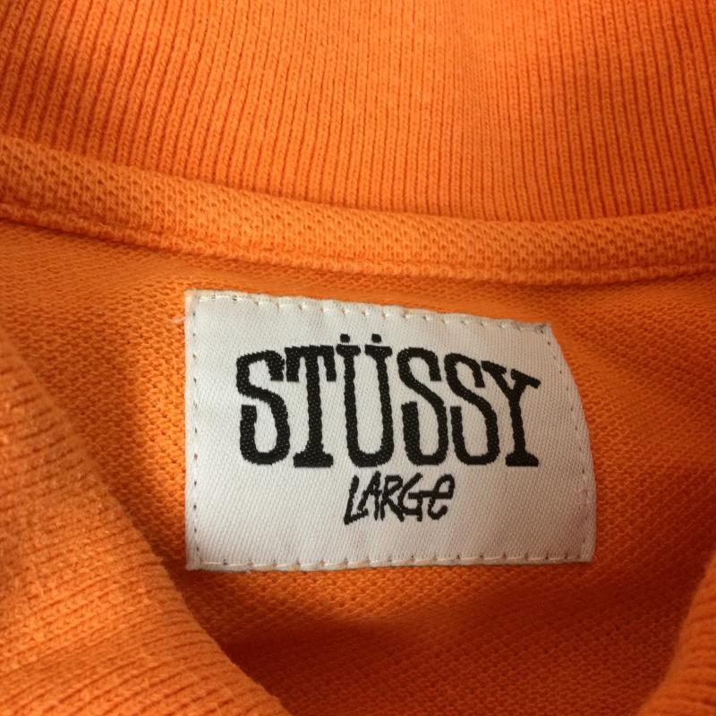 ステューシー STUSSY ポロシャツ 半袖 ワンポイント ロゴ刺繍 鹿の子 リブストライプ 半袖 ポロシャツ L ロゴ、文字 X ワンポイント 橙 / オレンジ / orange X 青 / ブルー / blue メンズ USED 古着 中古 50109071