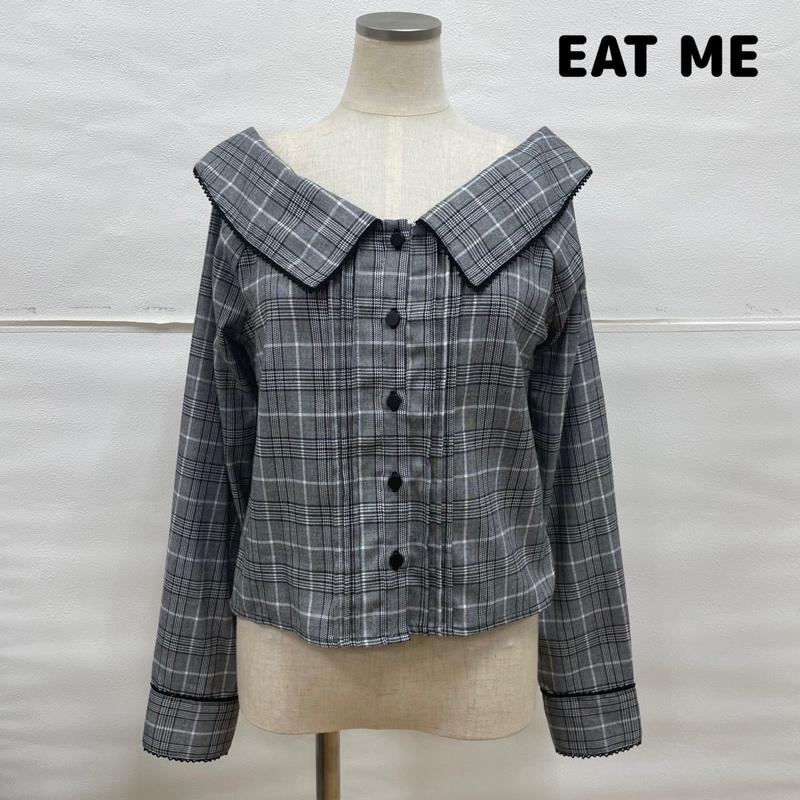 イートミー EATME シャツ、ブラウス 長袖 EATME イートミー グレンチェック オフショル ブラウス FREE FREE チェック 灰 / グレー / gray X 黒 / ブラック / black X 白 / ホワイト / white レディース USED 古着 中古 50109126