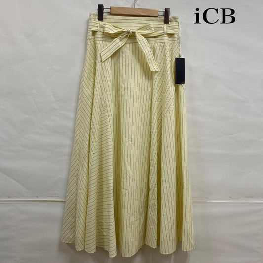 アイシービー ICB スカート ロングスカート ICB マルチ ストライプ ボーダー ロングスカート タグ付き 9号 9号 ストライプ X ボーダー柄 黄 / イエロー / yellow レディース USED 古着 中古 50109573