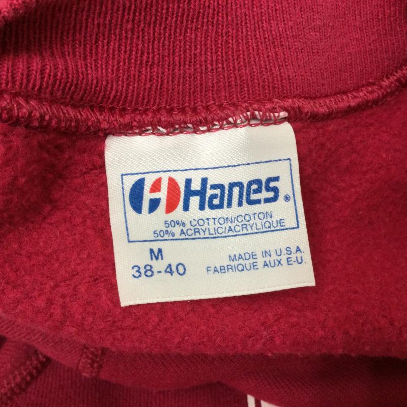 ヘインズ HANES トレーナー 長袖 90年代 USA製 Hanes サークル プリント スウェット ヴィンテージ トレーナー M ロゴ、文字 赤 / レッド / red X ボルドー / ボルドー / メンズ USED 古着 中古 50109679