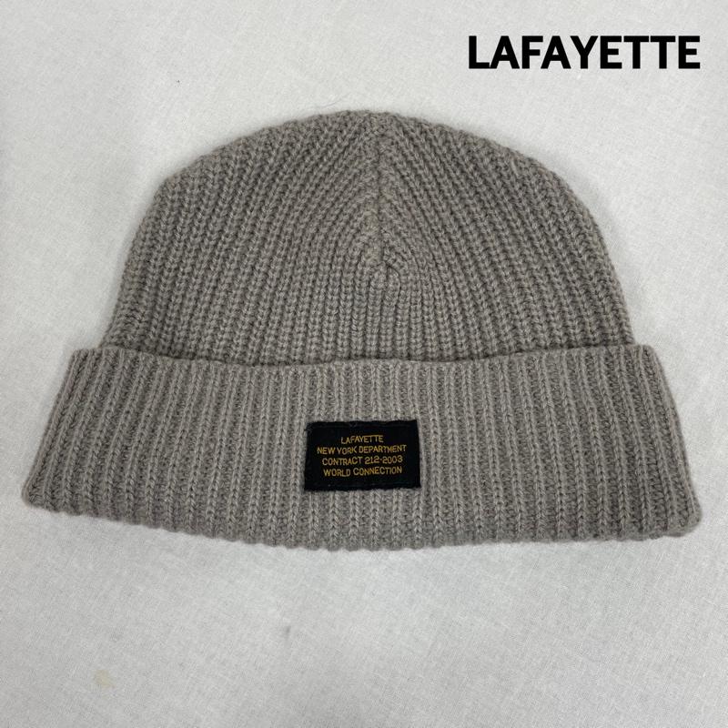 ラファイエット Lafayette 帽子 ニット帽 ミリタリー ワッチキャップ MILITARY WATCH CAP ビーニー インストラクションラベル - ワンポイント X ロゴ、文字 灰 / グレー / gray メンズ USED 古着 中古 50109809