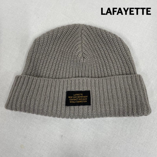 ラファイエット Lafayette 帽子 ニット帽 ミリタリー ワッチキャップ MILITARY WATCH CAP ビーニー インストラクションラベル - ワンポイント X ロゴ、文字 灰 / グレー / gray メンズ USED 古着 中古 50109809