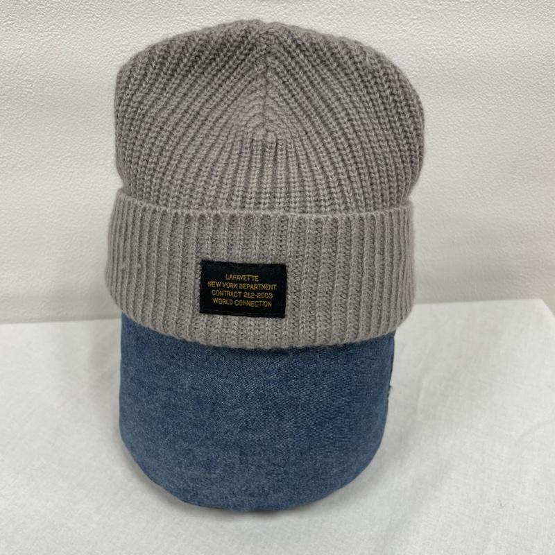 ラファイエット Lafayette 帽子 ニット帽 ミリタリー ワッチキャップ MILITARY WATCH CAP ビーニー インストラクションラベル - ワンポイント X ロゴ、文字 灰 / グレー / gray メンズ USED 古着 中古 50109809