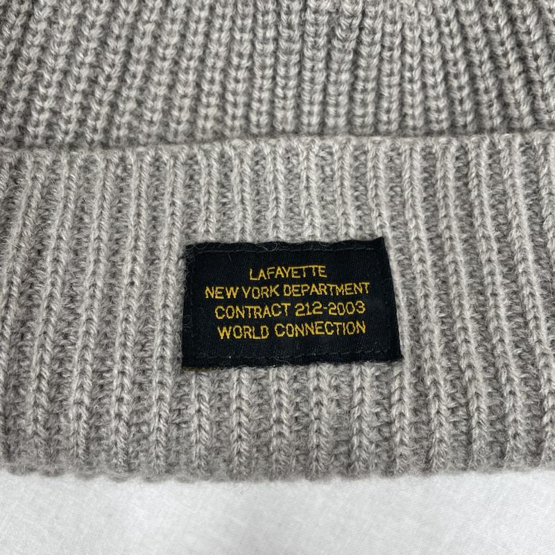 ラファイエット Lafayette 帽子 ニット帽 ミリタリー ワッチキャップ MILITARY WATCH CAP ビーニー インストラクションラベル - ワンポイント X ロゴ、文字 灰 / グレー / gray メンズ USED 古着 中古 50109809