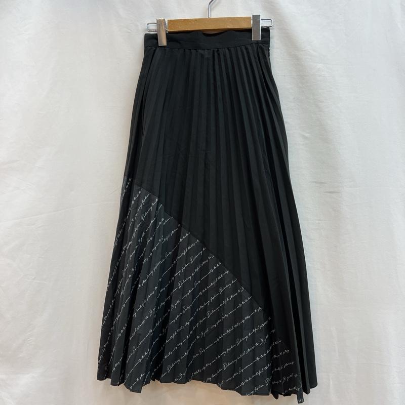 エイミーイストワール eimy istoire スカート ロングスカート レタリングプリーツスカート 1118421452 S 黒 / ブラック / black レディース USED 古着 中古 50109820