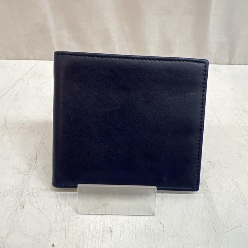 エミリオプッチ EMILIO PUCCI 財布 二つ折り 牛革 レザー ウォレット - 紺 / ネイビー / navy メンズ USED 古着 中古 50110311