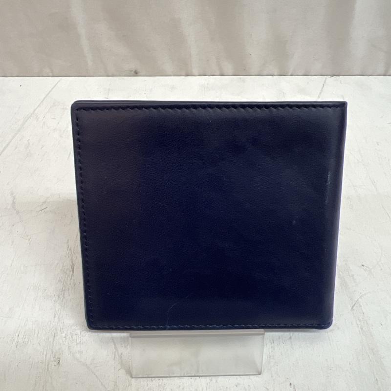 エミリオプッチ EMILIO PUCCI 財布 二つ折り 牛革 レザー ウォレット - 紺 / ネイビー / navy メンズ USED 古着 中古 50110311