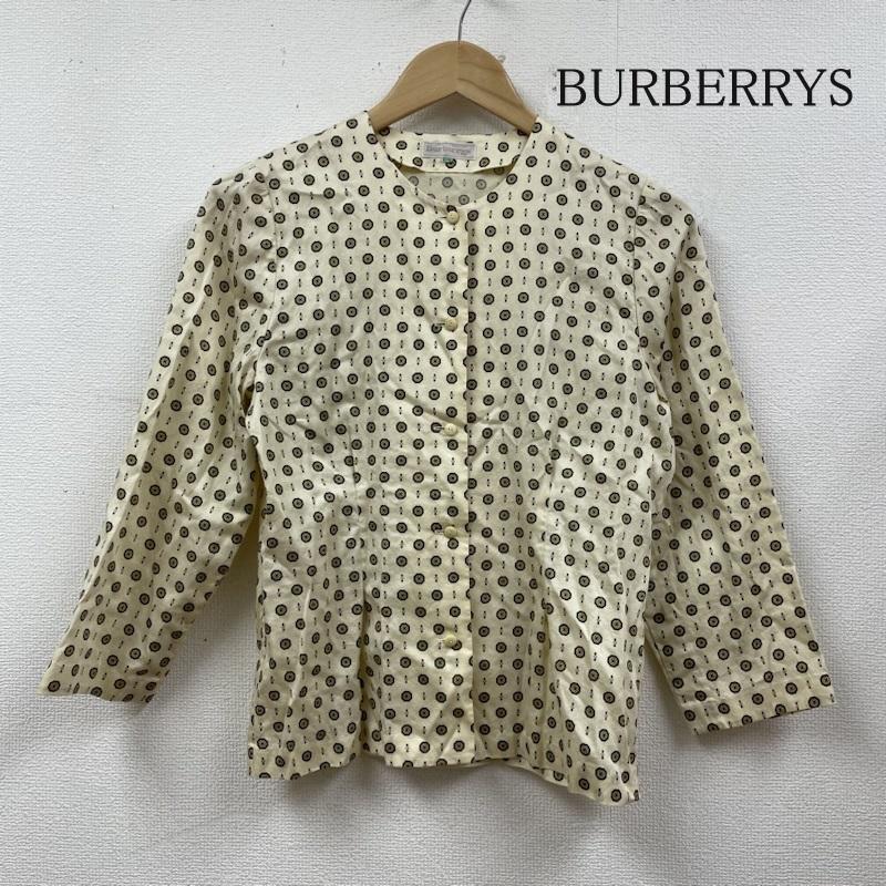 バーバリーズ BURBERRYS シャツ、ブラウス 長袖 ノーカラー 長袖 シャツ ブラウス 総柄 ボタン FE029-446 9 総柄 黄 / イエロー / yellow レディース USED 古着 中古 50110381