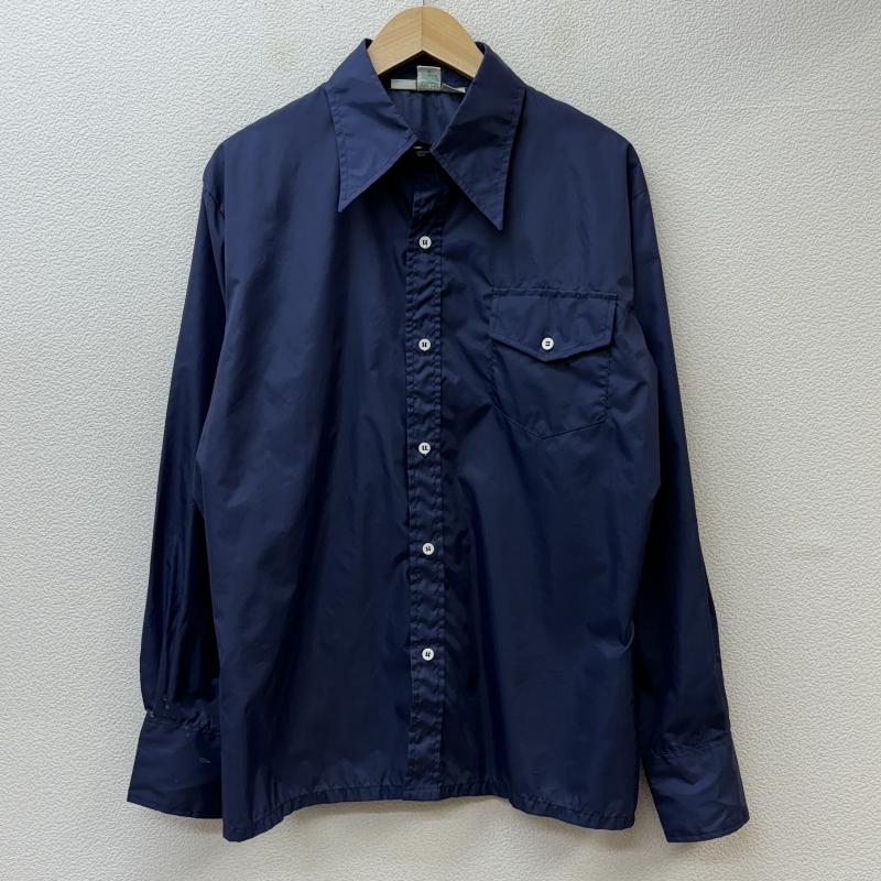 古着 USED シャツ、ブラウス 長袖 SKYR SCANDIA TRADING 70s 70年代 ビンテージ 無地 ナイロン M 紺 / ネイビー / navy メンズ USED 古着 中古 50110495