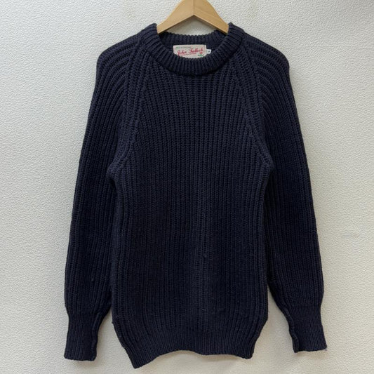 ジョンタロック John Tulloch ニット、セーター 長袖 MADE IN UK イングランド製 ウール クルーネック S 紺 / ネイビー / navy メンズ USED 古着 中古 50110496