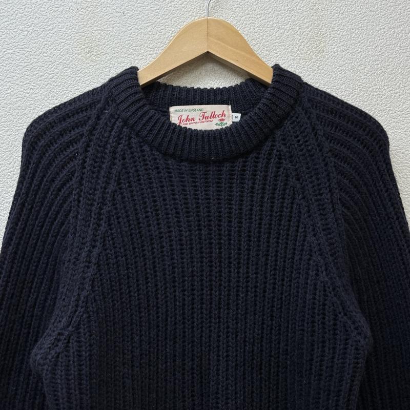 ジョンタロック John Tulloch ニット、セーター 長袖 MADE IN UK イングランド製 ウール クルーネック S 紺 / ネイビー / navy メンズ USED 古着 中古 50110496