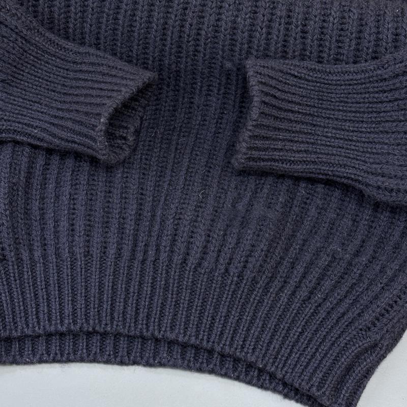 ジョンタロック John Tulloch ニット、セーター 長袖 MADE IN UK イングランド製 ウール クルーネック S 紺 / ネイビー / navy メンズ USED 古着 中古 50110496