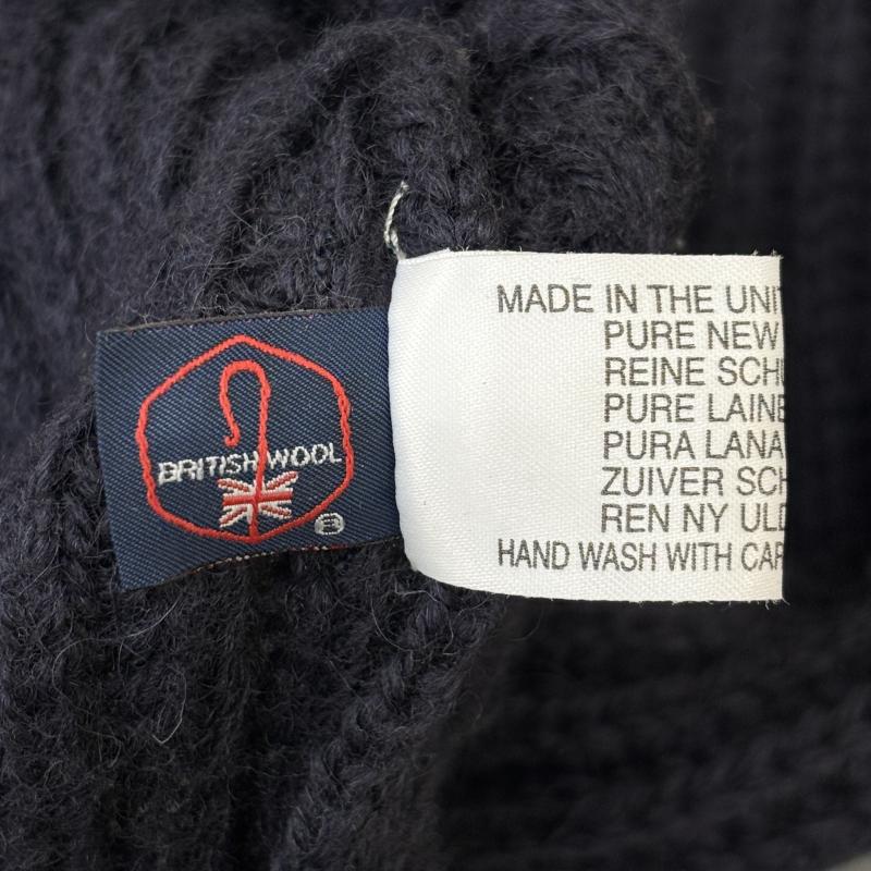 ジョンタロック John Tulloch ニット、セーター 長袖 MADE IN UK イングランド製 ウール クルーネック S 紺 / ネイビー / navy メンズ USED 古着 中古 50110496